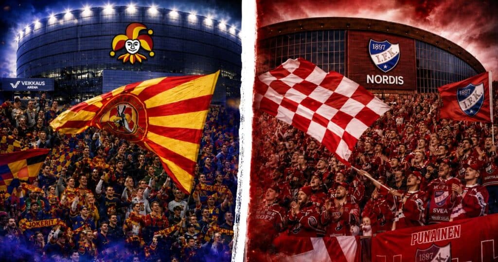 Hifk ja Jokerit kannattajat, ilmala, veikkaus areena, nordis